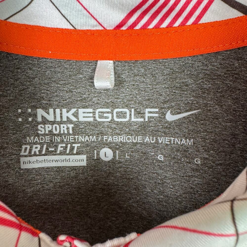 Nike Golf Womens Brown Moisture Wicking Plaid Collar Dri-Fit Sports Twofer Shirt - Picture 10 of 12